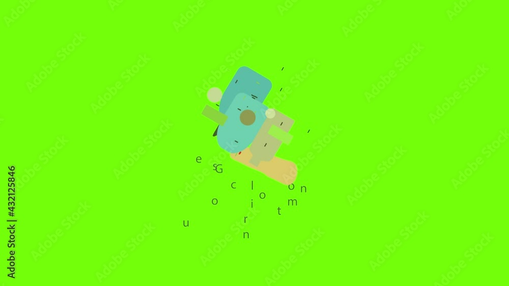 Poster glucose monitoring icon animation cartoon object on green screen background