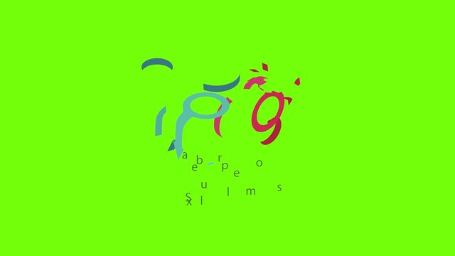 Bicycle icon animation cartoon object on green screen background