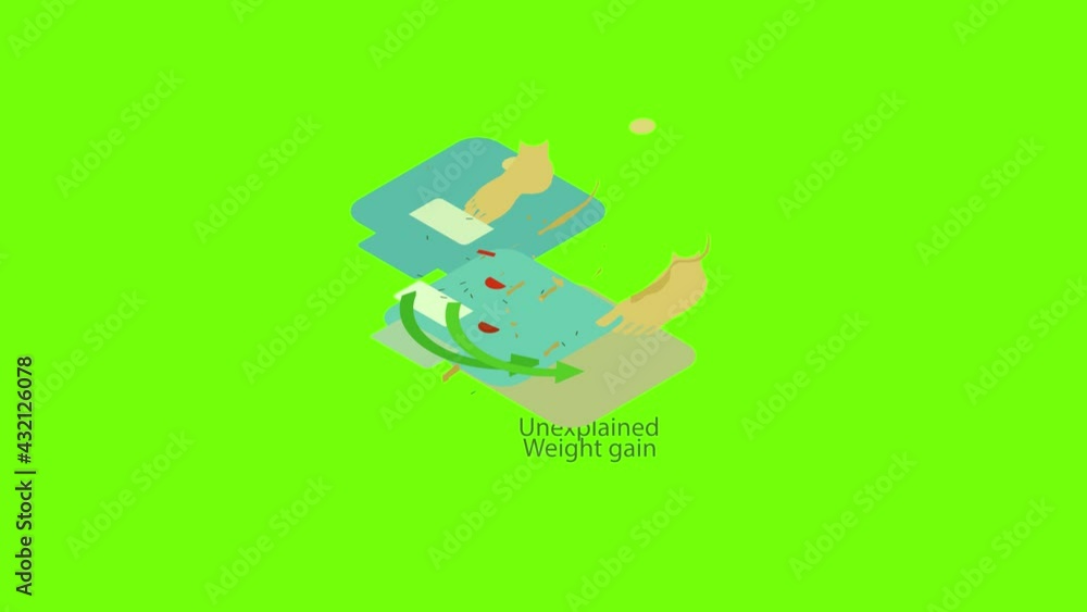 Poster unexplained weight icon animation cartoon object on green screen background