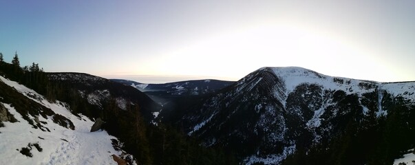 sunset in the mountains