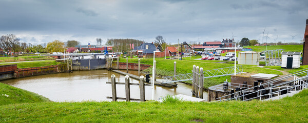 Fototapeta na wymiar Village Termunterzijl in Groningren in The Netherlands
