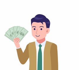 緑のネクタイの男性