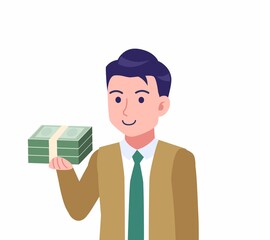 緑のネクタイの男性