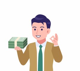 緑のネクタイの男性