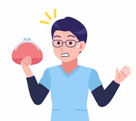 メガネを掛けた看護師の男性