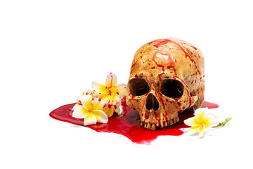 Gory Halloween, Human skull in blood