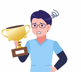 メガネを掛けた看護師の男性