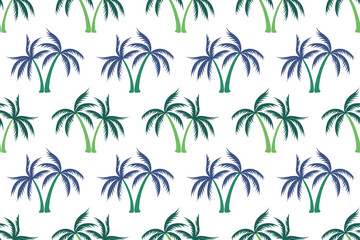Coconut tropical palm tree summer seamless pattern