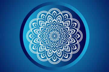 Luxury arabesque ornamental mandala design on gradient background for colorful template collection, or other project.