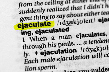 Highlighted word ejaculate concept and meaning
