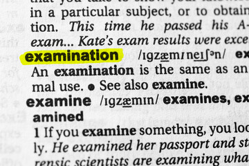 Highlighted word examination concept and meaning