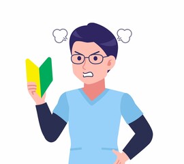 メガネを掛けた看護師の男性