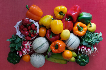 Assortiment de fruits et légumes bio