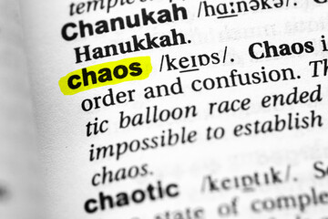 Highlighted word chaos concept and meaning