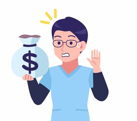 メガネを掛けた看護師の男性