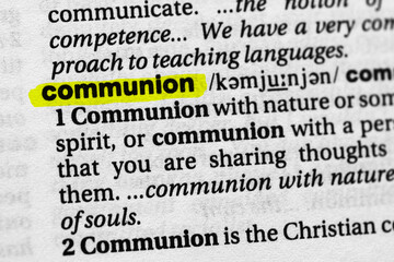 Highlighted word communion concept and meaning.