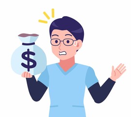 メガネを掛けた看護師の男性