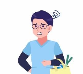 メガネを掛けた看護師の男性