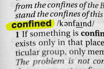 Highlighted word confined concept and meaning.