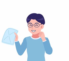 メガネを掛けた若い男性