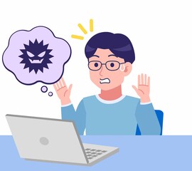 メガネを掛けた若い男性