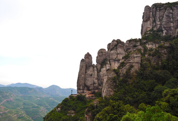 Fototapeta na wymiar In the mountains of Montserrat near Barcelona, Spain