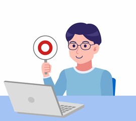 メガネを掛けた若い男性