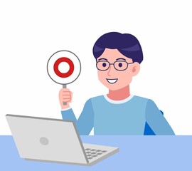 メガネを掛けた若い男性