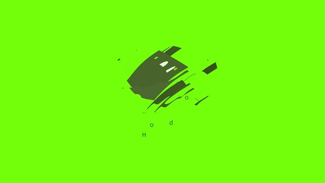 Cowl car icon animation cartoon object on green screen background