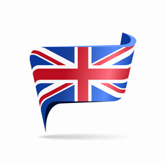 British flag map pointer layout. Vector illustration.