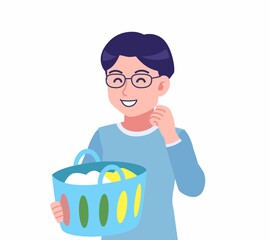 メガネを掛けた若い男性
