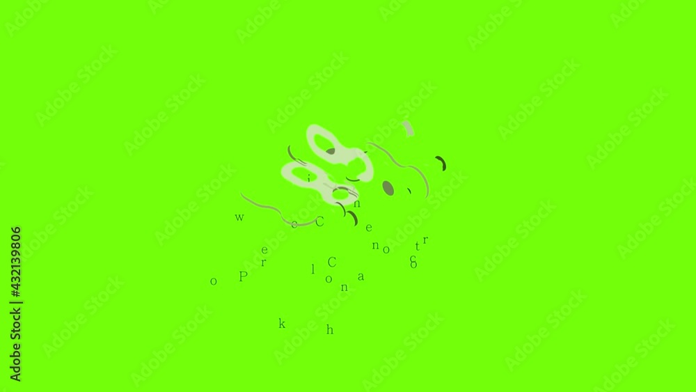 Poster chain connector icon animation cartoon object on green screen background