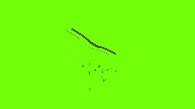 Riser handlebar icon animation cartoon object on green screen background