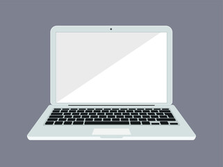 Laptop or notebook computer flat icon. Flat icon Color background. Vector.