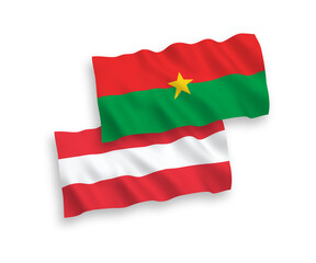Flags of Austria and Burkina Faso on a white background