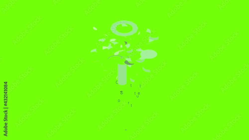 Poster t-slot cutter bit icon animation cartoon object on green screen background