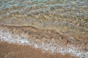 白い砂浜とさざ波