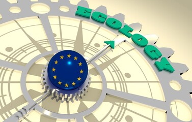 National government and ecology. Earth Day concept. 3D illustration