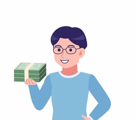 メガネを掛けた若い男性