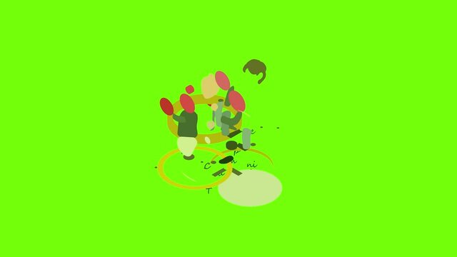 Campaign time icon animation cartoon object on green screen background