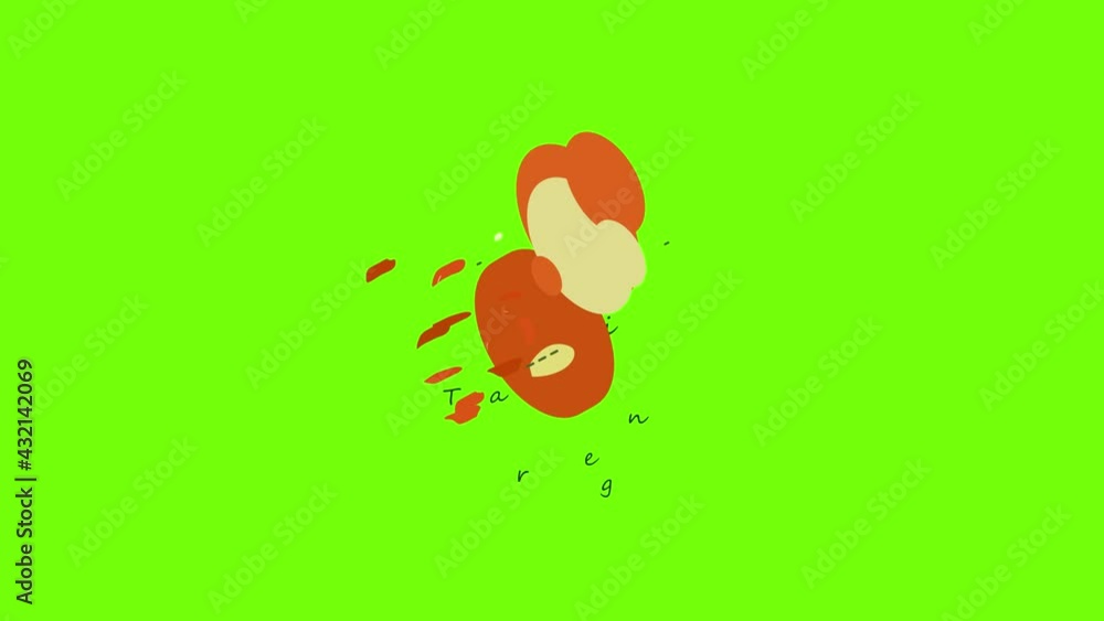 Poster targeting icon animation cartoon object on green screen background