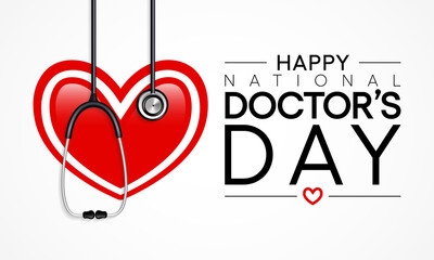 National Doctors' Day is a day celebrated to appreciate and recognize the contributions of physicians to individual lives and communities. Vector illustration.