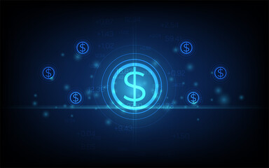 business background, graph financial with social network diagram concept, futuristic digital innovation background vector illustration