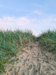 Sonnenuntergang Dünenlandschaft Nordsee
