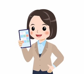 スーツを着た若い女性