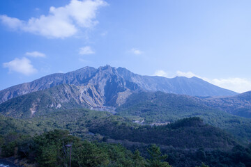 日本の火山、桜島、鹿児島県、