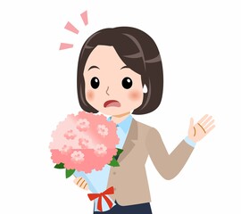 スーツを着た若い女性