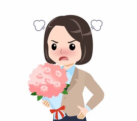 スーツを着た若い女性