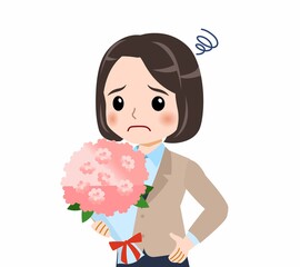 スーツを着た若い女性