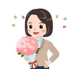 スーツを着た若い女性